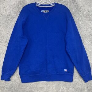 Russell Athletic Sweater Unisex Size L Blank Royal Blue Grandpacore Sweatshirt